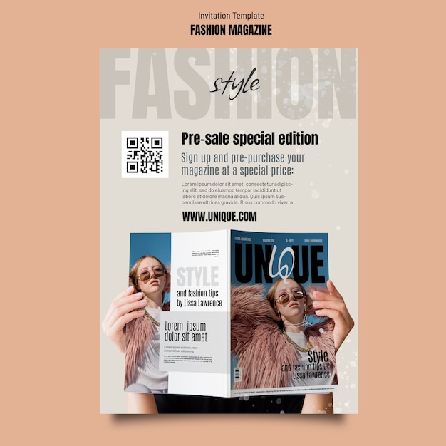 PSD ファッション雑誌のテンプレート デザイン