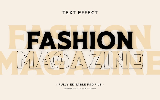 PSD fashion magazine text effect