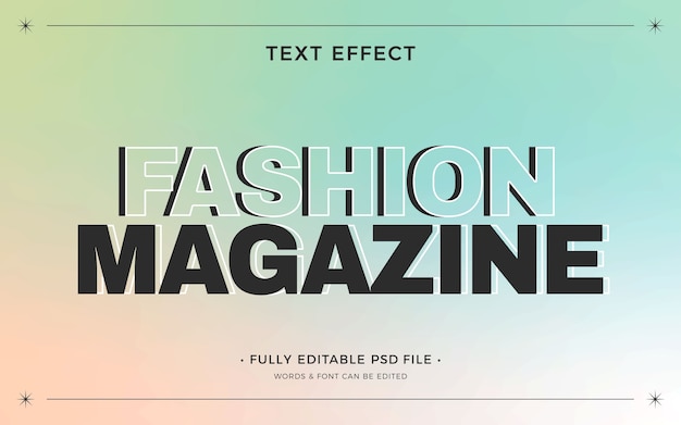 PSD fashion magazine text effect
