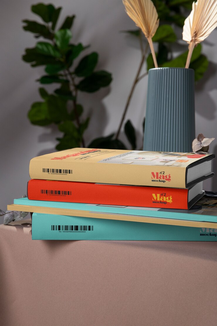 PSD fashion magazines arrangement mockup