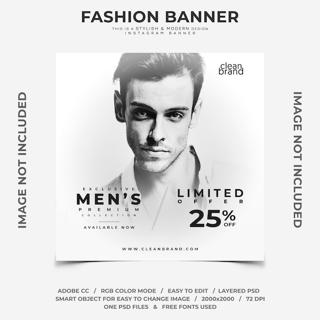 Fashion men's event discount instagram banner