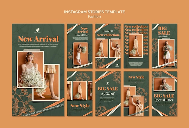 PSD fashion model social media stories