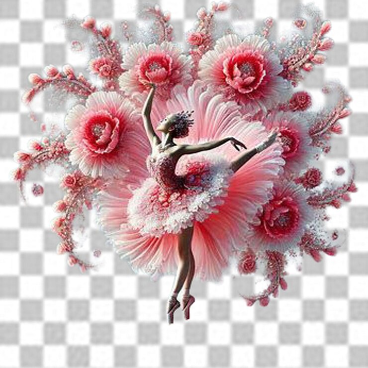 白い背景の現代女性ダンスドレスのデザイン