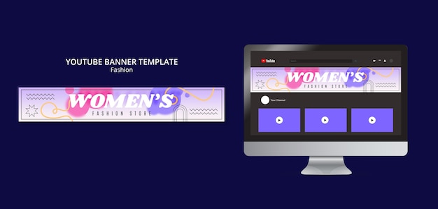 PSD nuova collezione di moda banner youtube