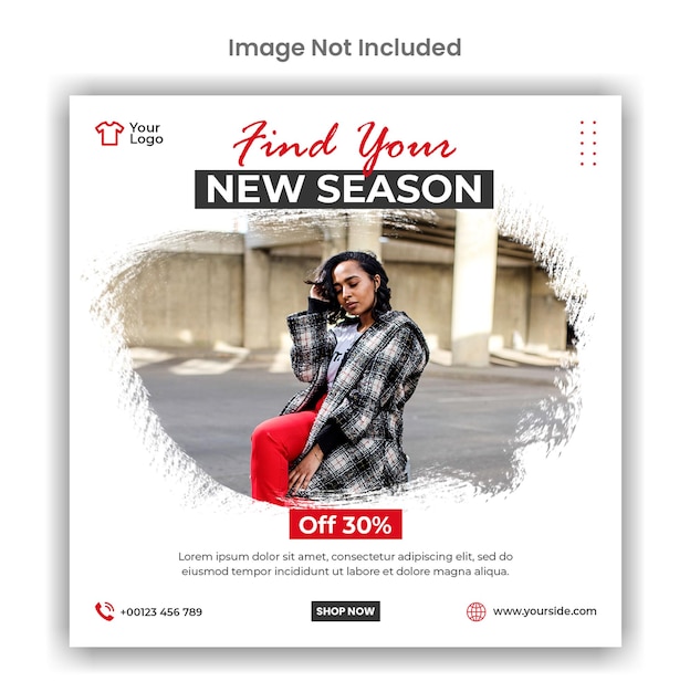 Fashion new season sale social media instagram post template