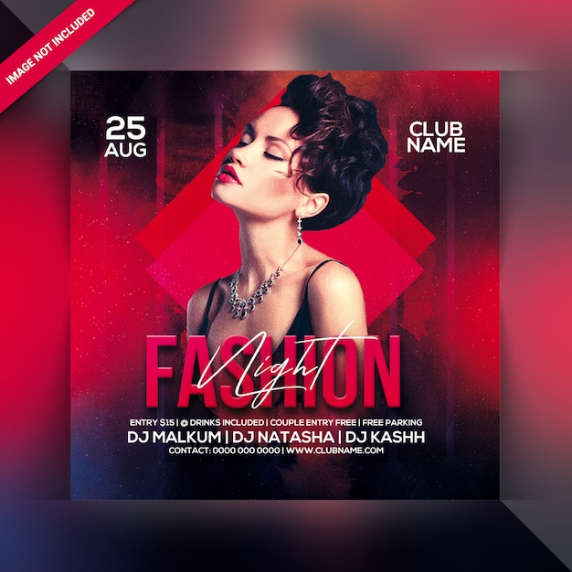 Fashion night party flyer