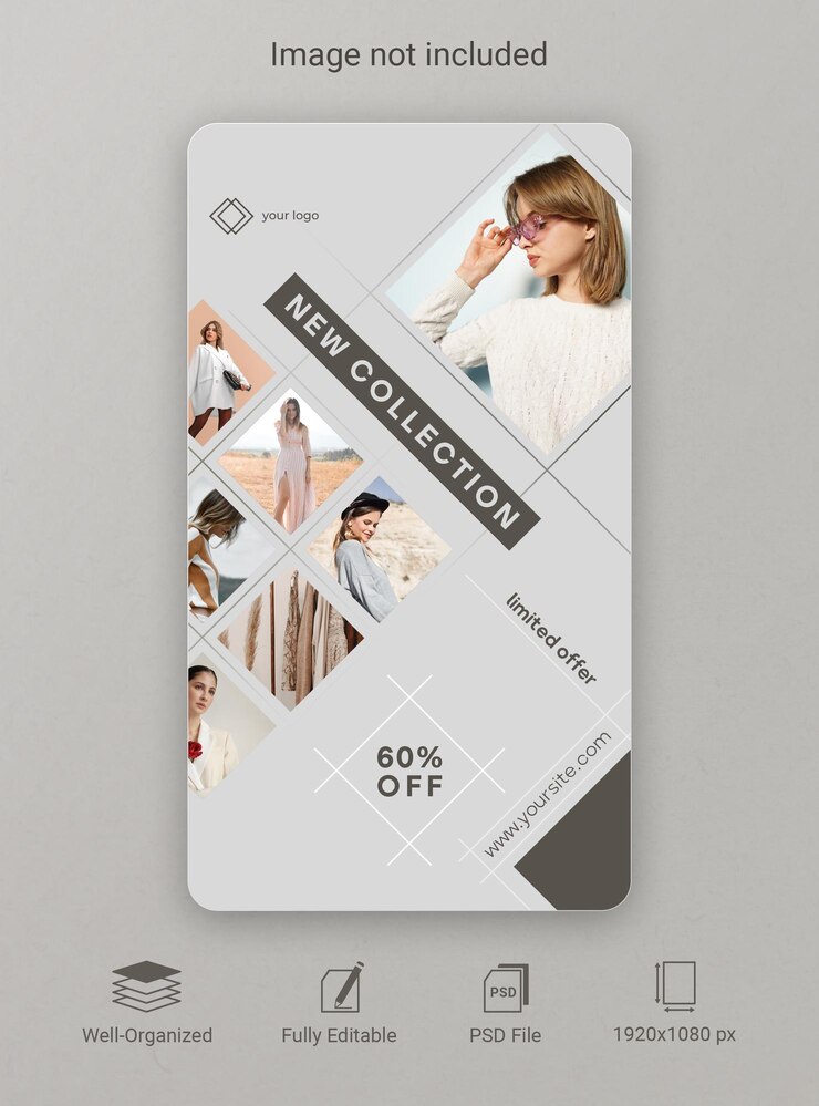 PSD модный интернет-магазин баннер в социальных сетях instagram story template