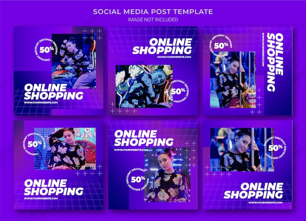 Modello di bundle di post di instagram per lo shopping online di moda