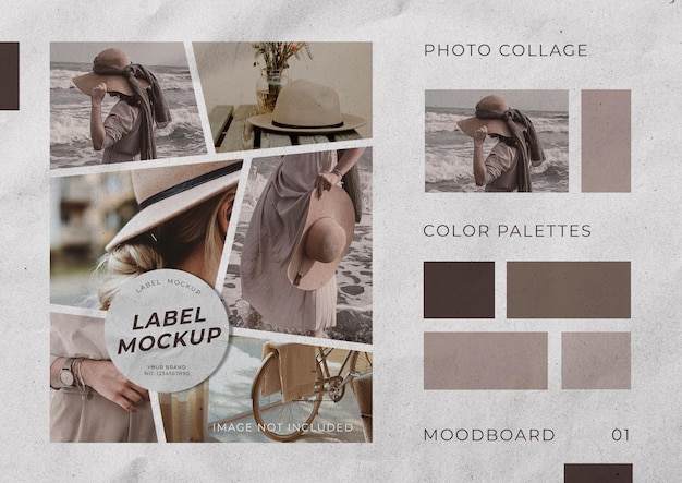 PSD mockup di collage di foto di moda