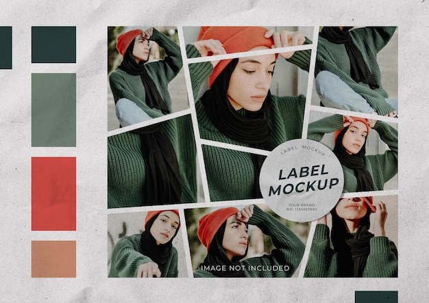 PSD fashion photo collage mockup