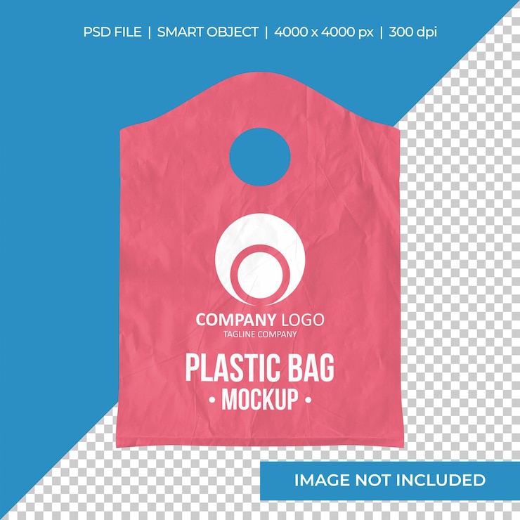 PSD fashion plastic bag mockup
