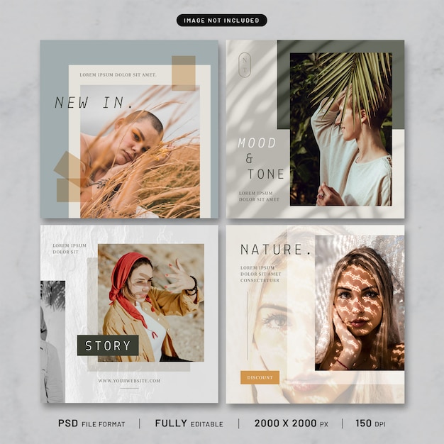 Fashion post template collection