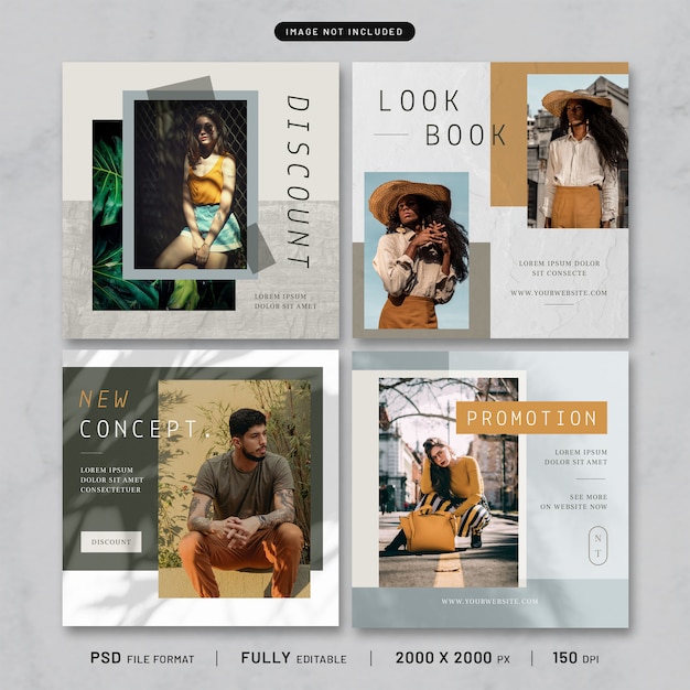 Fashion post template collection