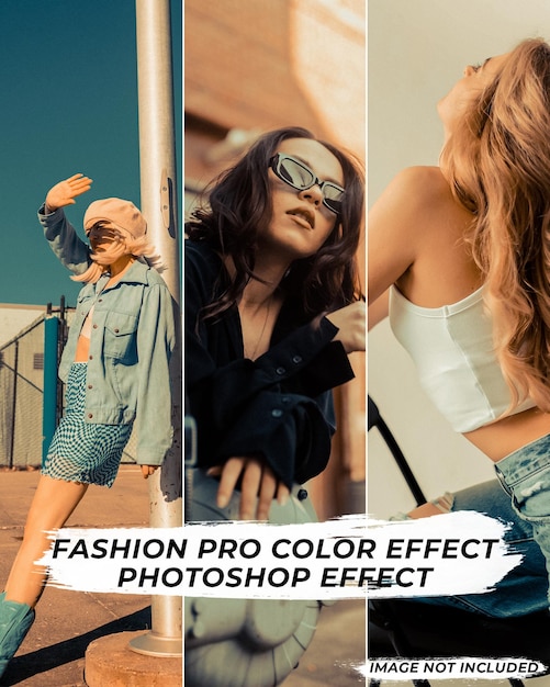 PSD Шаблон цветового эффекта fashion pro