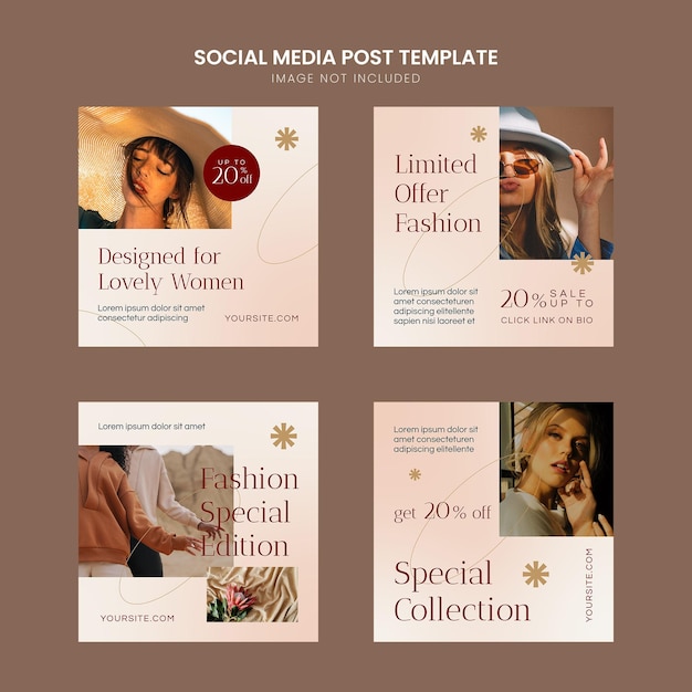 PSD design del modello di post sui social media per la promozione della moda