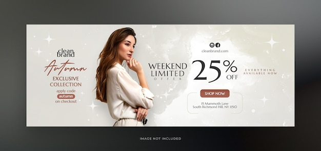 PSD fashion promotion for a weekend limited sale facebook cover or web banner design