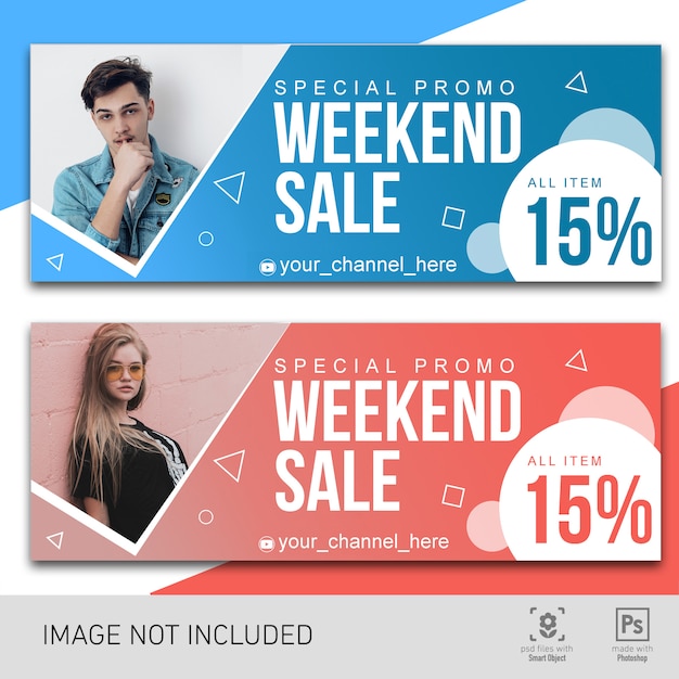 PSD banner di sconto promozionale di moda