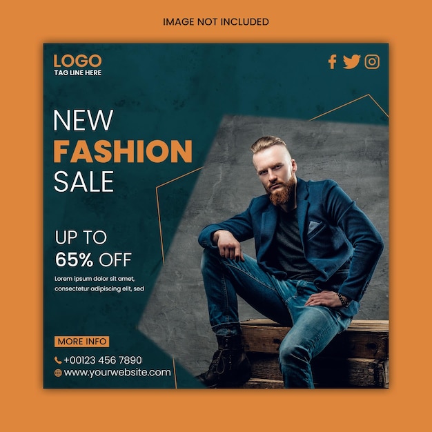 Fashion sale ads template poster social media post
