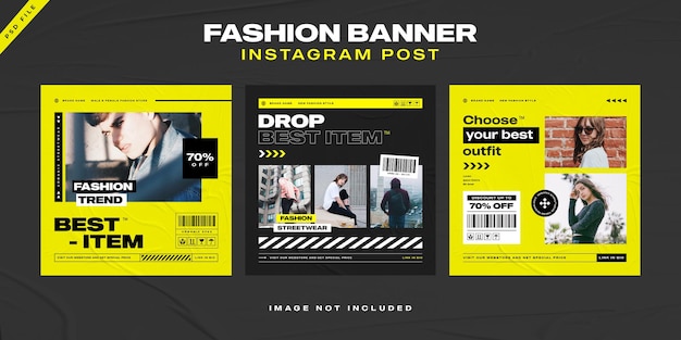 Шаблон поста в instagram баннера модной распродажи