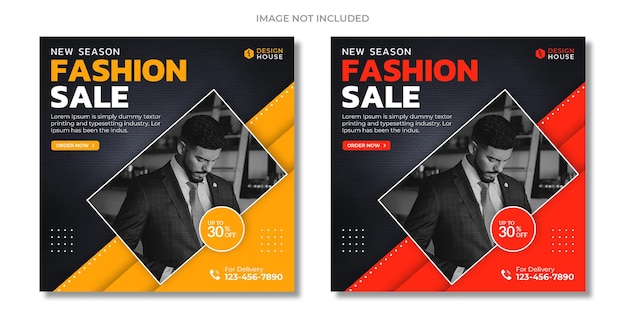 PSD fashion sale banner for instagram post and web advertising