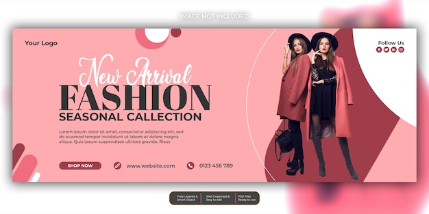 Fashion sale banner social media facebook cover design template