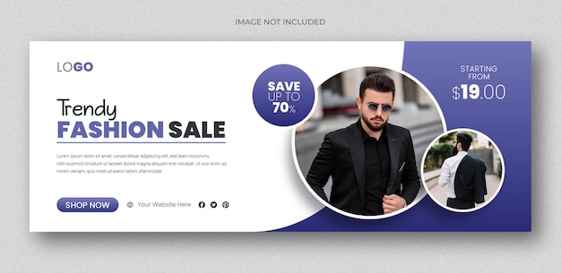 PSD fashion sale banner and social media facebook cover template