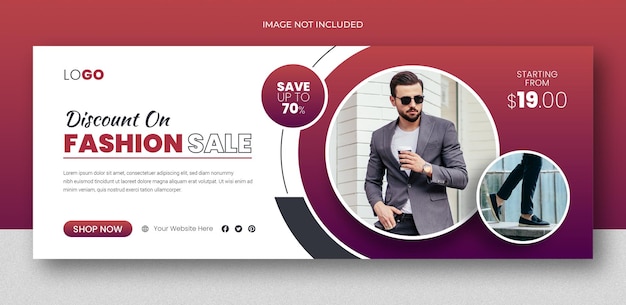 PSD fashion sale banner and social media facebook cover template