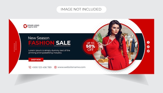 Fashion sale banner and social media facebook cover template