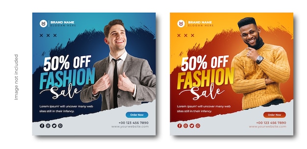 PSD fashion sale banner for social media facebook cover and web advertising