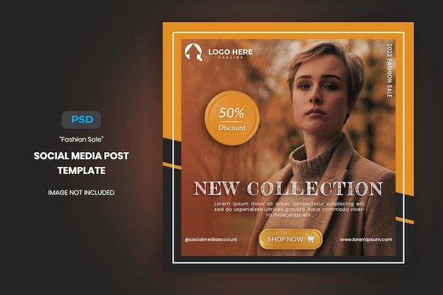 PSD fashion sale banner and social media post template