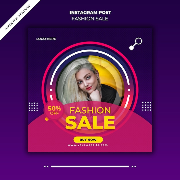 Fashion sale banner or square flyer for social media post