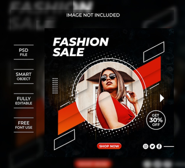 Fashion sale banner template instagram post