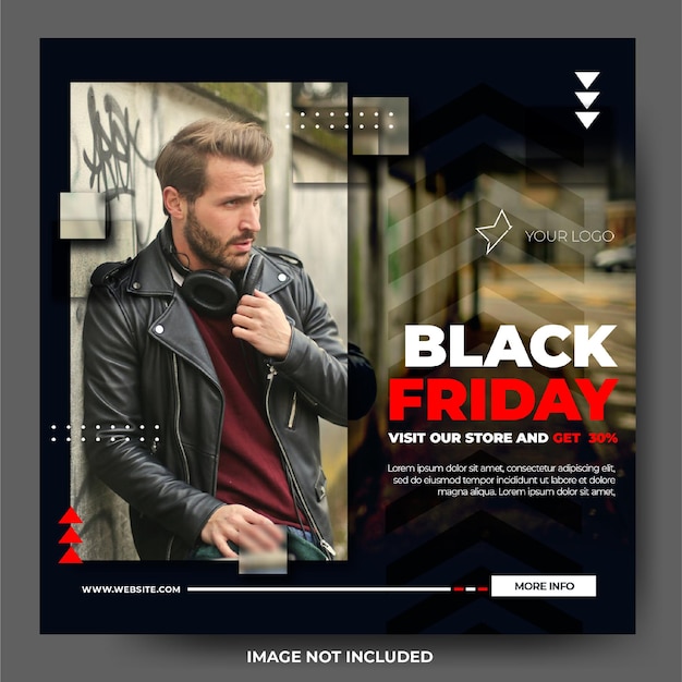 Fashion sale black friday instagram social media post feed