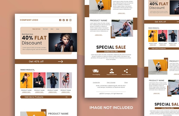 Fashion Sale or creative agency newsletter Enewsletter email newsletter template