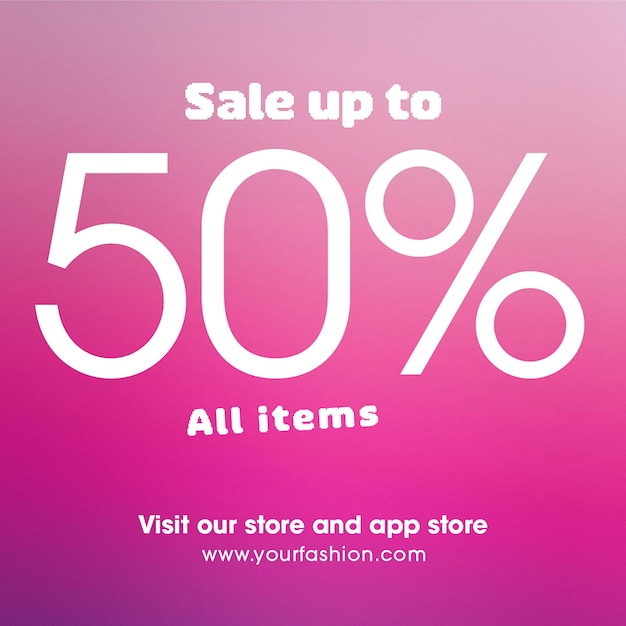Fashion Sale Discount Promotional Design for Social Media and Instagram Post Template PSD