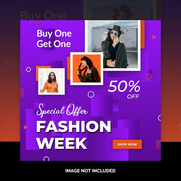 Fashion sale discount social media post template