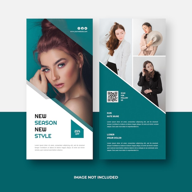 PSD fashion sale dl flyer template design