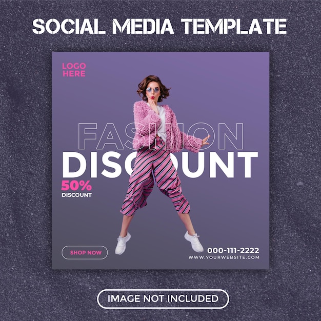 Fashion sale en discount bannerontwerp voor facebook en instagram social media ontwerpsjabloon