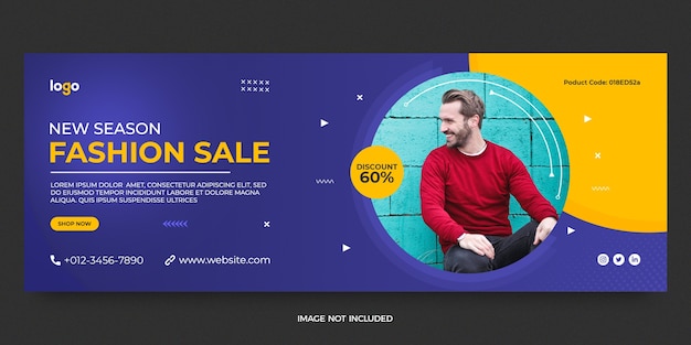 Fashion sale facebook banner social media post template