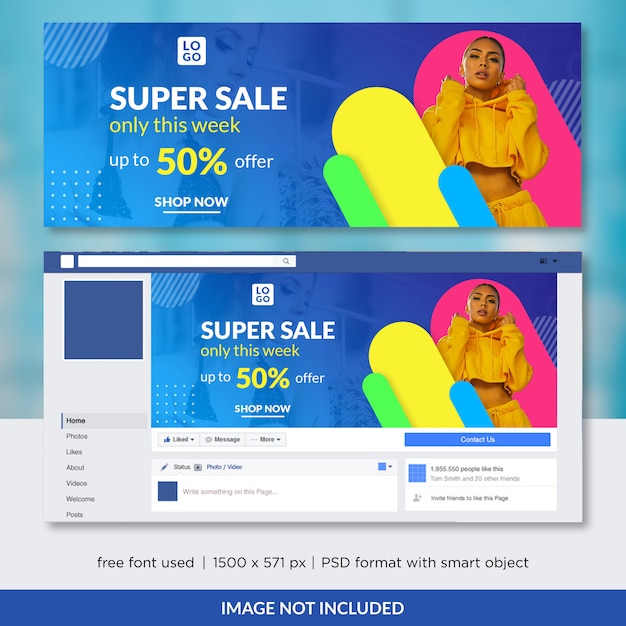 PSD fashion sale facebook cover template