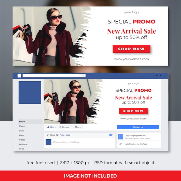 Fashion sale facebook cover template