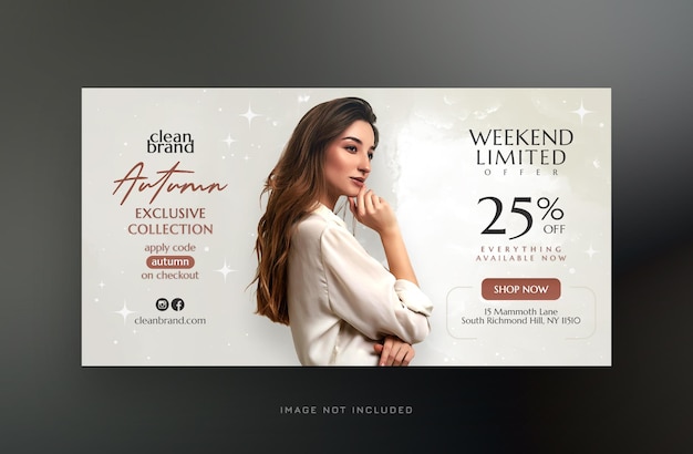 PSD fashion sale facebook post of web banner ontwerp sjabloon