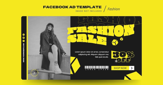 Fashion Sale Flat Design dla szablonu reklamy na Facebooku