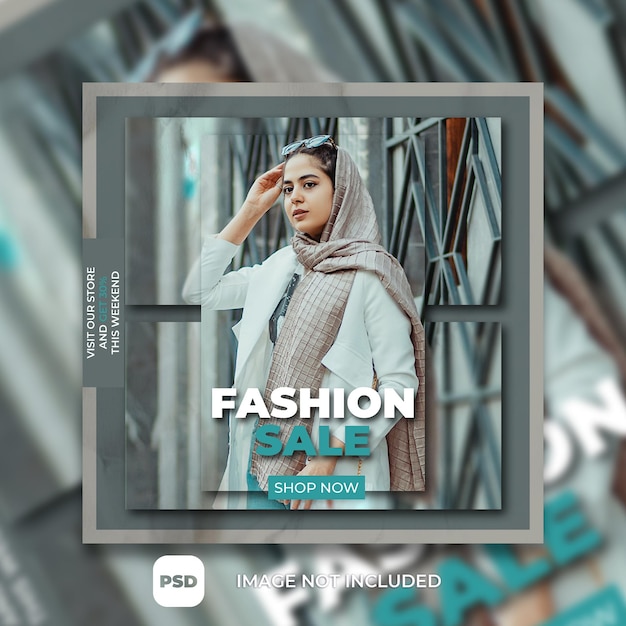 PSD fashion sale flyer social media post