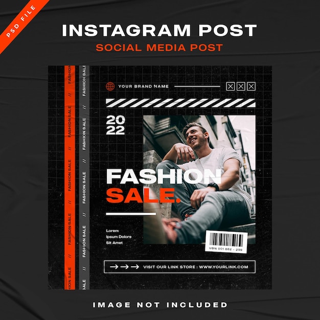 Fashion sale instagram post template design banner