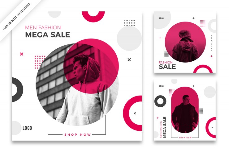 PSD fashion sale instagram post template pack 