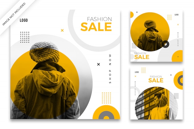 Fashion sale instagram post template pack