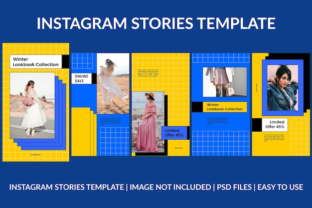 Шаблон оформления модных продаж instagram рассказов