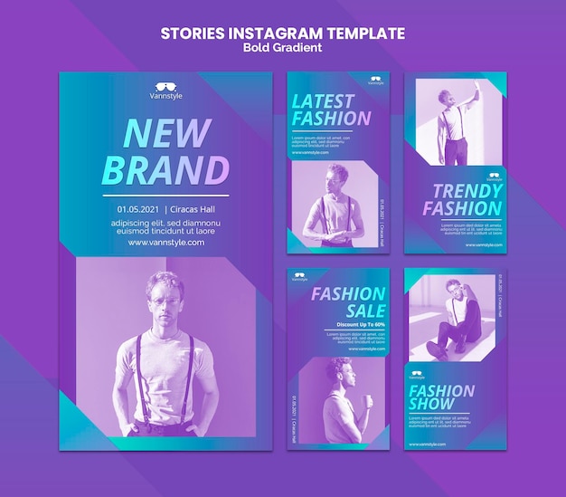 PSD storie di instagram di vendita di moda