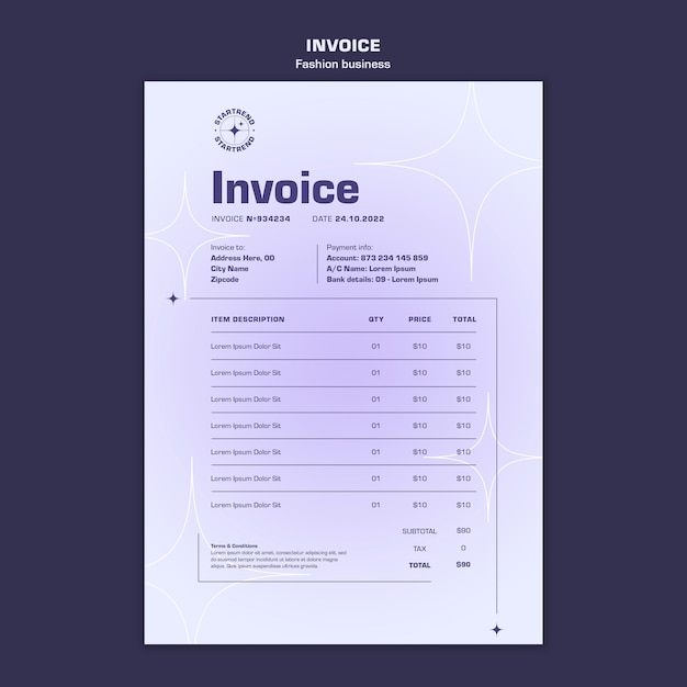 PSD fashion sale invoice template